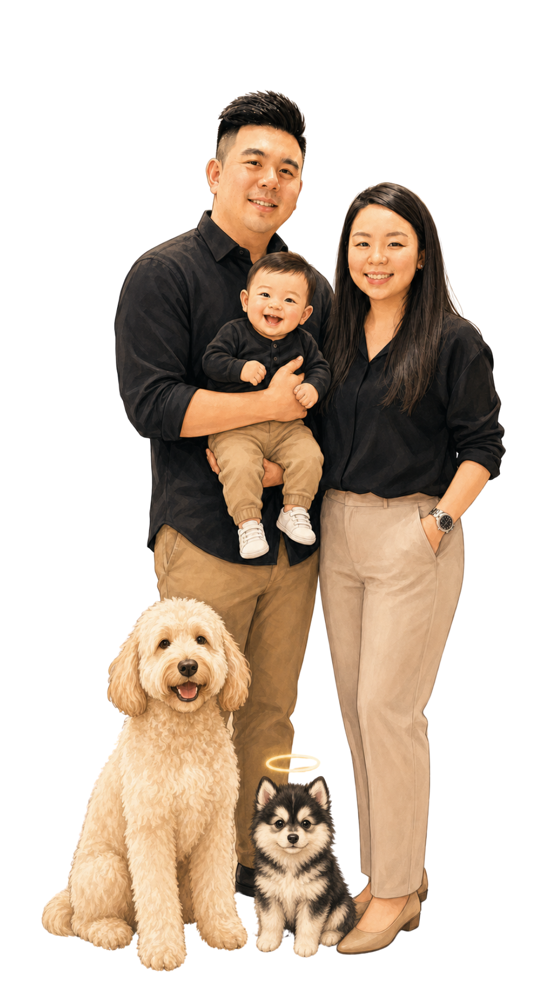 Ivor Tan and Sophia Ng with their family